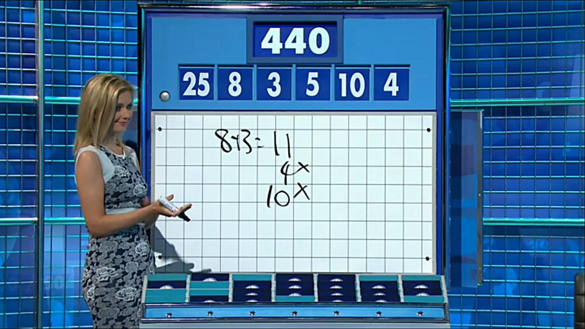 RachelRileyFC's tweet photo. Rachel during the numbers rounds of today's #Countdown on Channel 4. #BlueFlowerPower http://t.co/c0VUYkX73B