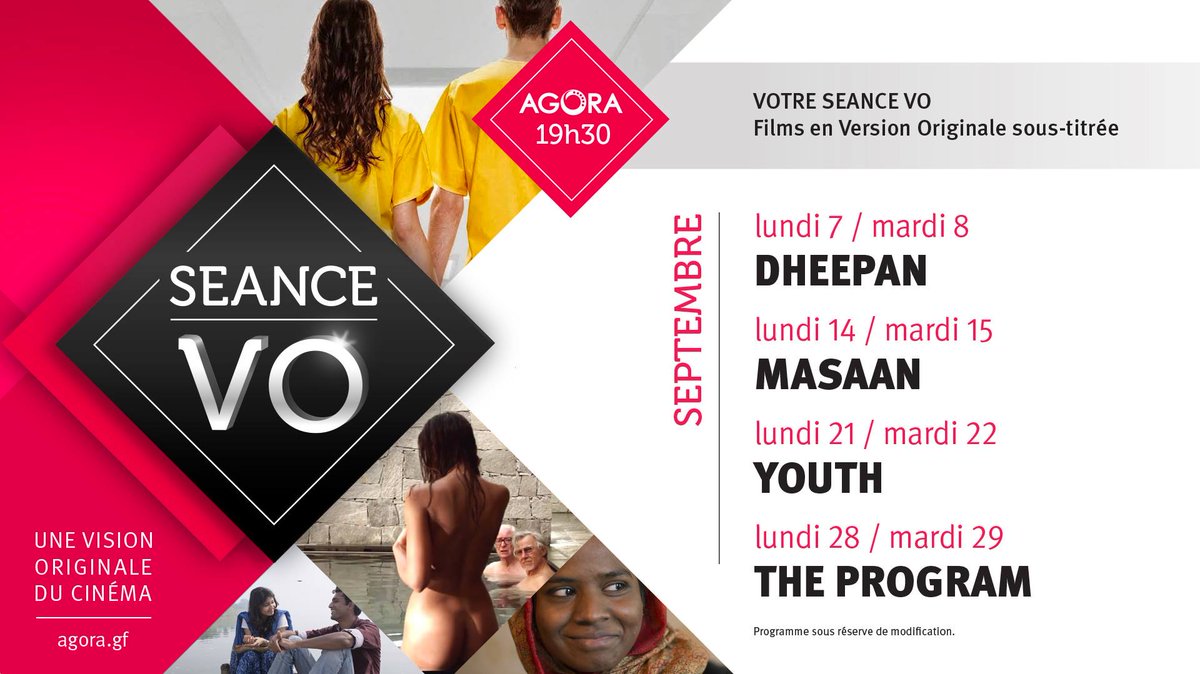 CinemaAgora_GF's tweet photo. ‹🎬› Attention : Vos Films en version Originale sous-titrée sont de retour !
Une vision originale du cinéma
#AgoraGF◄ http://t.co/hMKA5Fbpx8
