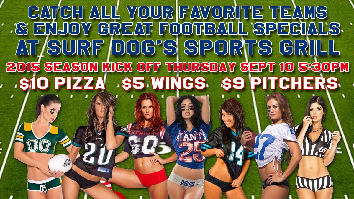 SurfDogsHB's tweet image. WATCH THE NFL SEASON OPENER WITH US!!
Thurs Sept 10 5pm Patriots vs Steelers
$10 Pizzas, $5 Wings, $9 Pitchers