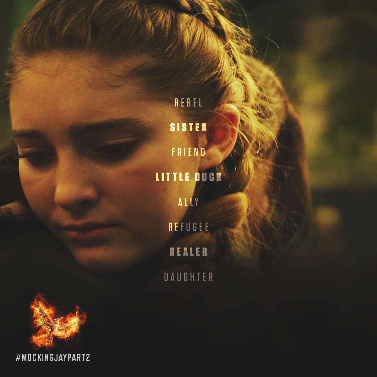 “I look at my little sister... she has inherited the best qualities our family has to offer..." - #MockingjayPart2
