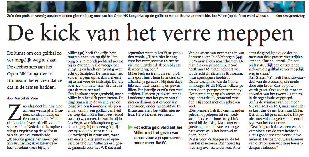 Destin_Golf's tweet photo. Artikel in Limburgs Dagblad KEMBIT open NK Longdrive 2015
@Kembit #longdrive @Destin_Golf @golfbrunssum http://t.co/bhECSbdFdP
