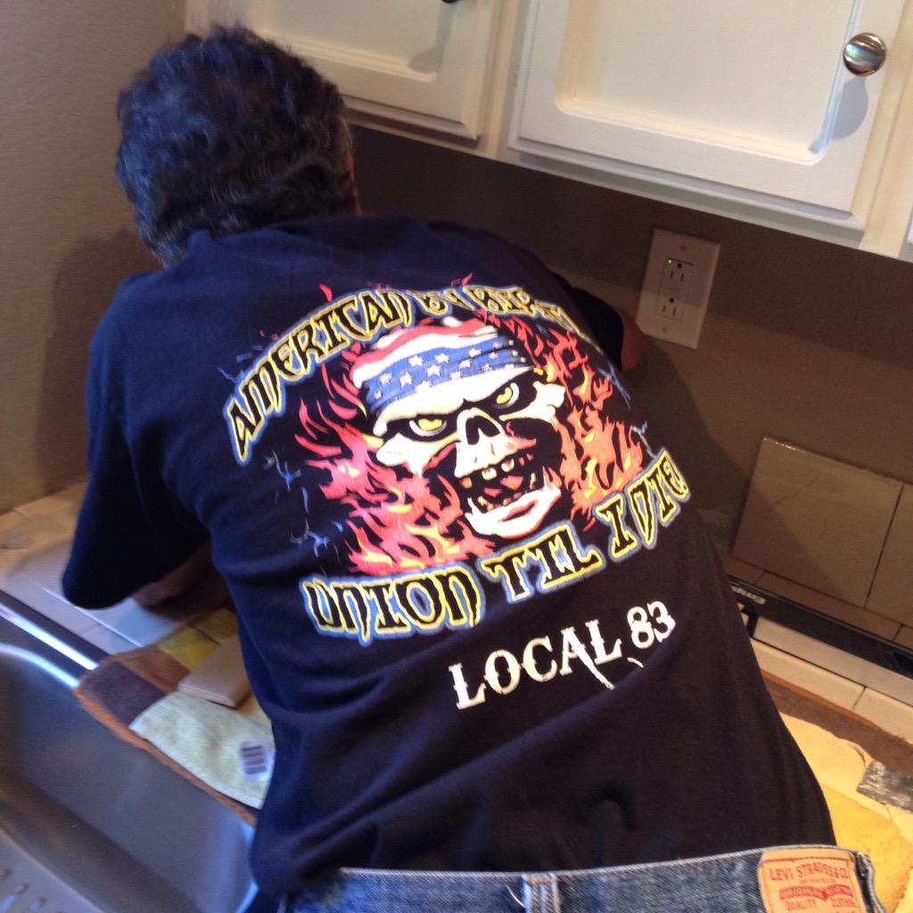 KimGaddini's tweet photo. #LaborDay at our house! Tile setting. Kitchen remodel. #UnionStrong #Local83 πͺπΌπΊπΈ http://t.co/bpetHCSasZ