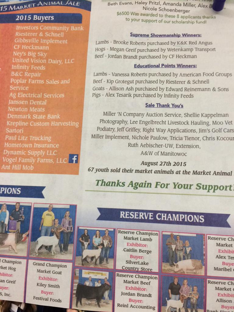 mishicotag's tweet photo. Love seeing the #FFA representation in the morning paper. #MarketAnimals #HeraldTimes #CountyFair http://t.co/95AlXucdHa