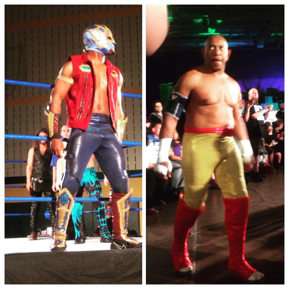 ysk5k's tweet image. On nite 2 of @CHIKARApro Rey DeVoladores hot soup was served, especially from @MadjaiAmasis @ #TooColdScorpio #KOT15