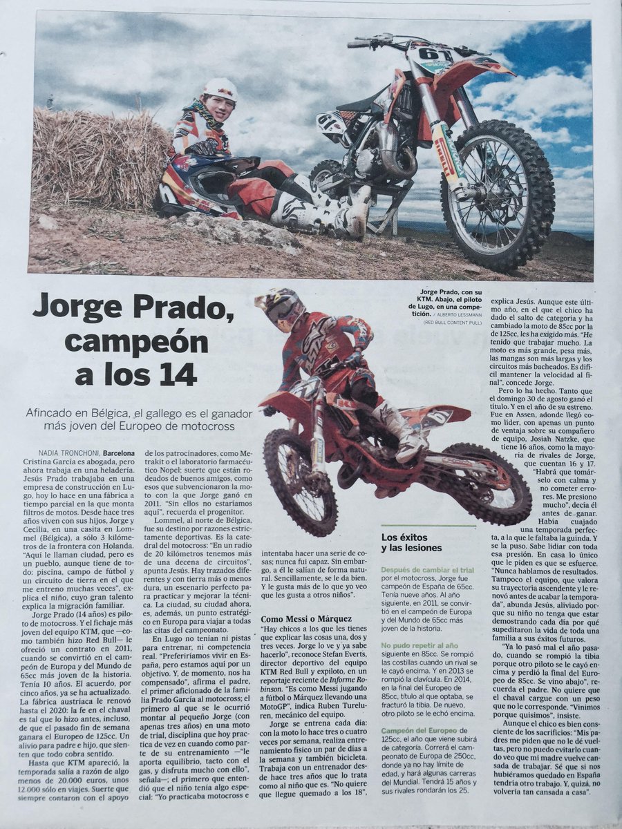 jorgeprado61's tweet photo. Hoy salgo en @el_pais "Jorge Prado, campeón a los 14" http://t.co/qojVrv4bGz http://t.co/ERMzn2IylA