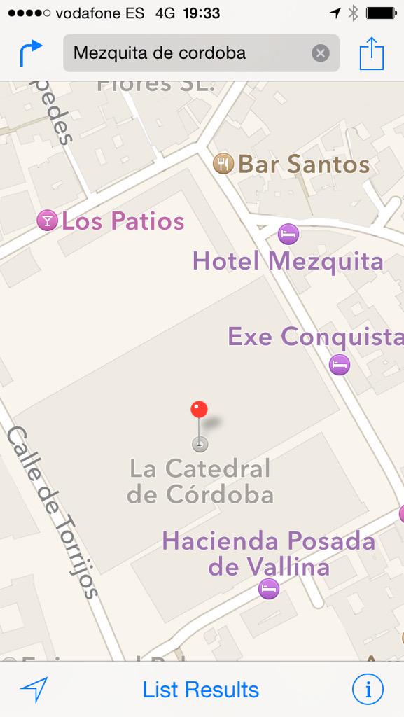 antoniomanuel__'s tweet photo. Como ocurrió con Google, ahora AppleMaps solo la llama Catedral ¿Quién quiere borrar a la @MezquitaCatdral del mapa? http://t.co/i9145Diebm