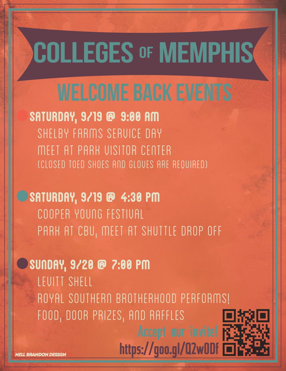 CollegesofMEM's tweet photo. The Welcome Back weekend of events is coming up! Make sure you're there! http://t.co/hl9riBfdC9