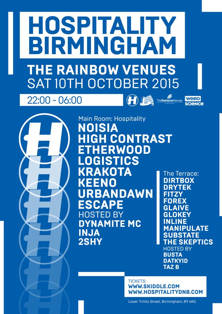 Can not wait to get on the decks for this! Supporting my favourite boys <a href="/Noisia_nl/">NOISIΛ</a> <a href="/HighContrast/">High Contrast</a> @EtherwoodUK #dnb
