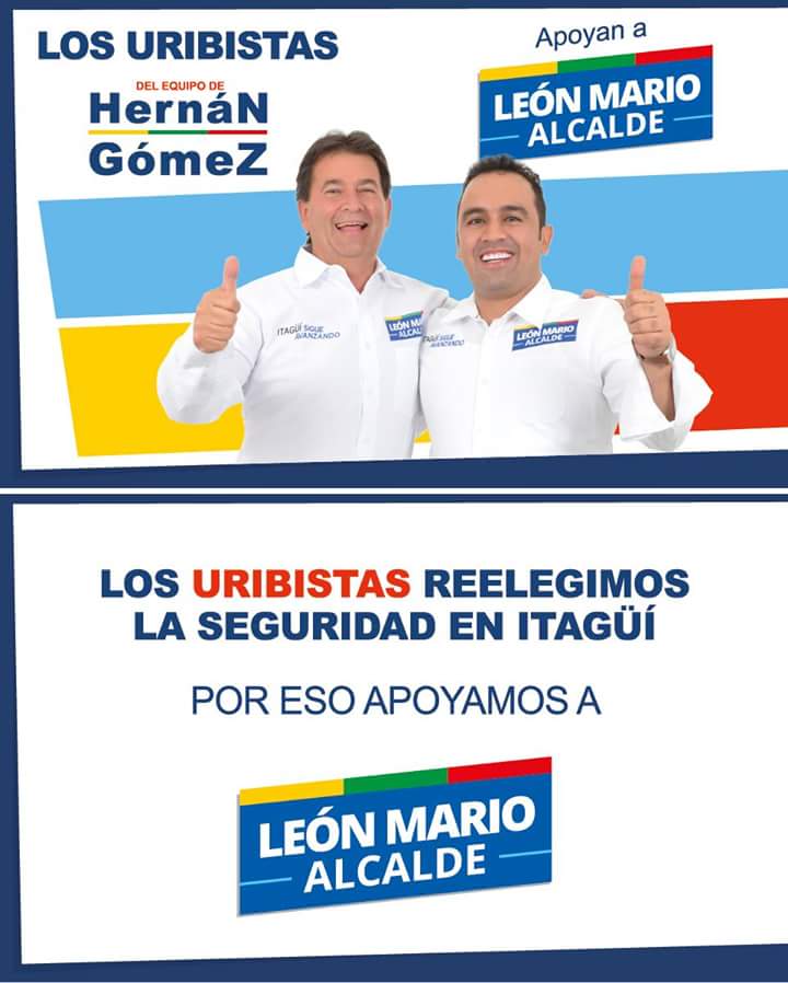 Represento la continuidad de un buen gobierno, por eso los uribistas como Hernan Gómez apoyan la seguridad en #Itagüí