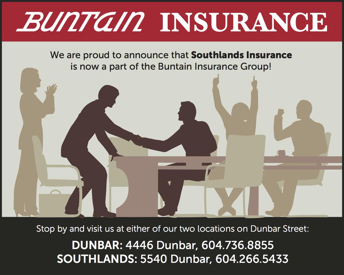 BuntainIns's tweet photo. We are excited to announce that Southlands Insurance is now apart of Buntain Insurance Group #BuntainBroker http://t.co/TDkypfBypw