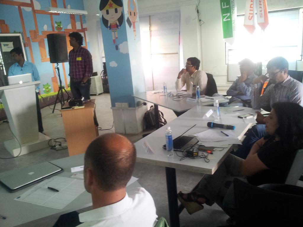 yukteshc's tweet photo. #indunia @ibmgepindia #smartcamp winning team pitching @karthik_padman @RiyaMRoy @radhesh_k @iyernil @LawrenceMRaj http://t.co/zcXKu23E8A
