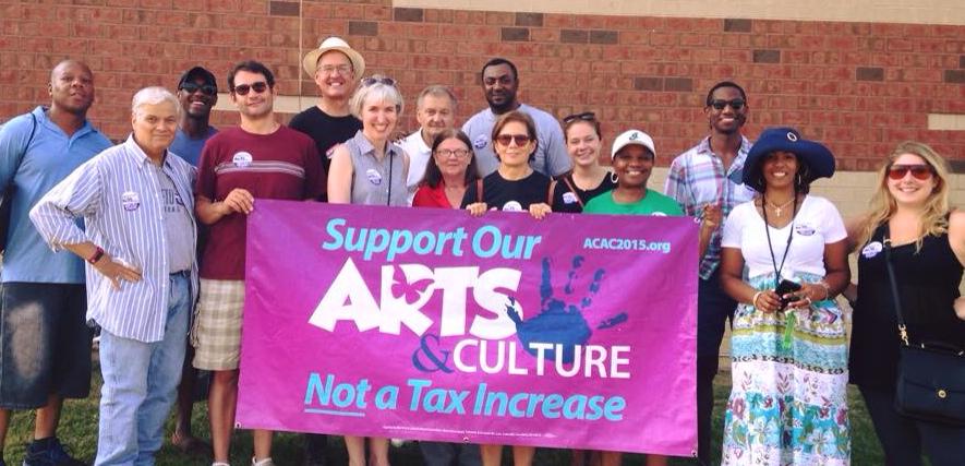 CampusDistrict's tweet photo. Great 11th Congressional District Labor Day parade today-  showing support for the arts and culture levy #votefor8. http://t.co/X83xRZEomC