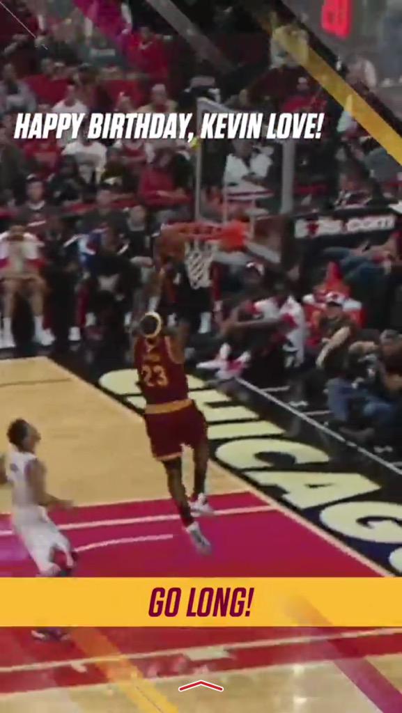 Lol the happy birthday for Kevin love is a highlight of lebron dunking  