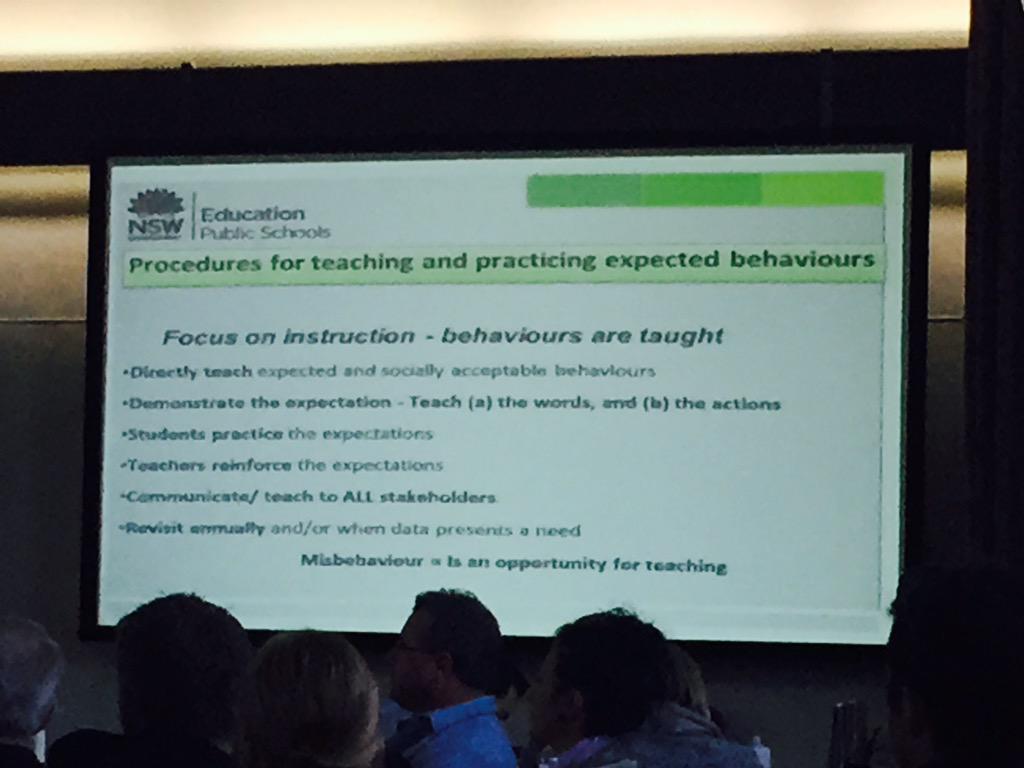 Focus on instruction- behaviours are taught!