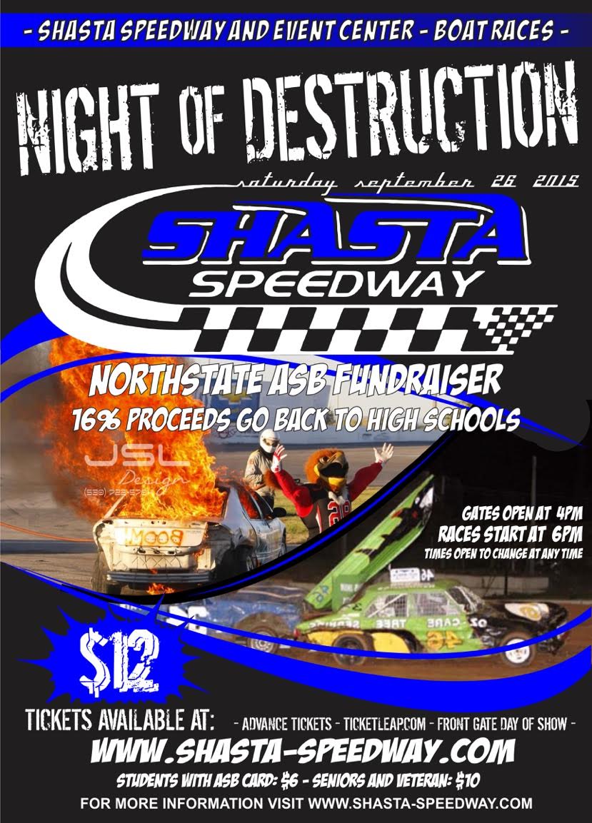 Special Event coming to Shasta Speedway at the Fairgrounds in Anderson, Ca.  
Contact Adrienne Hulst at 916-616-4061