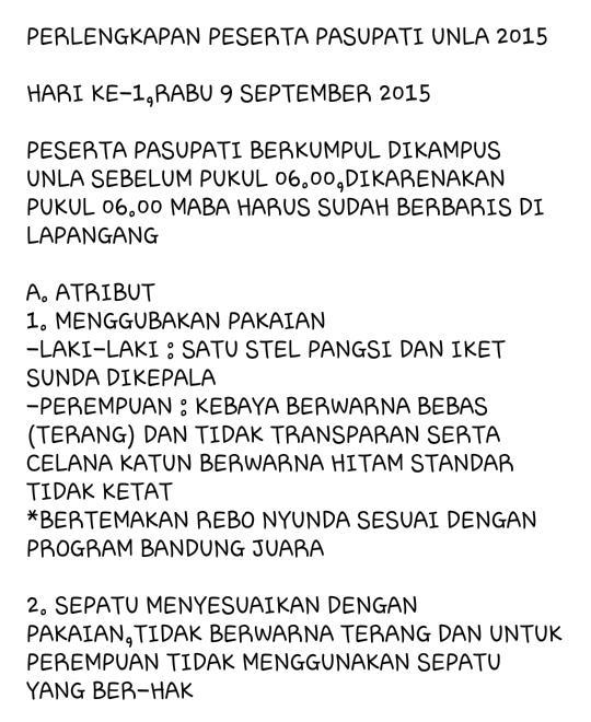 UNLAbdg's tweet photo. Peraturan dan barang bawaan untuk pasupati universitas http://t.co/oElHgpsCQf