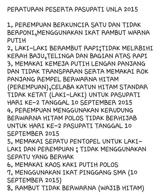 Peraturan dan barang bawaan untuk pasupati universitas