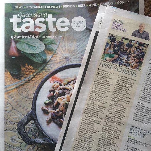 JennaTilveran's tweet photo. @beerincider : https://t.co/mropYljcqJ | Picked up today's @couriermail? Be sure to check out the @qldtaste sectio… http://t.co/DHL6UhaN2d