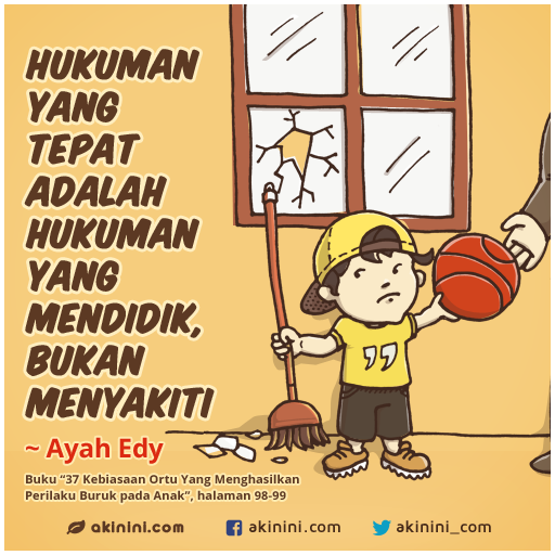 akinini_com's tweet photo. "Hukuman itu mendidik, bukan menyakiti" —Buku @AyahEdy. #edukasi #keluarga #kutipan [PIC] http://t.co/0Ei4oxDi42