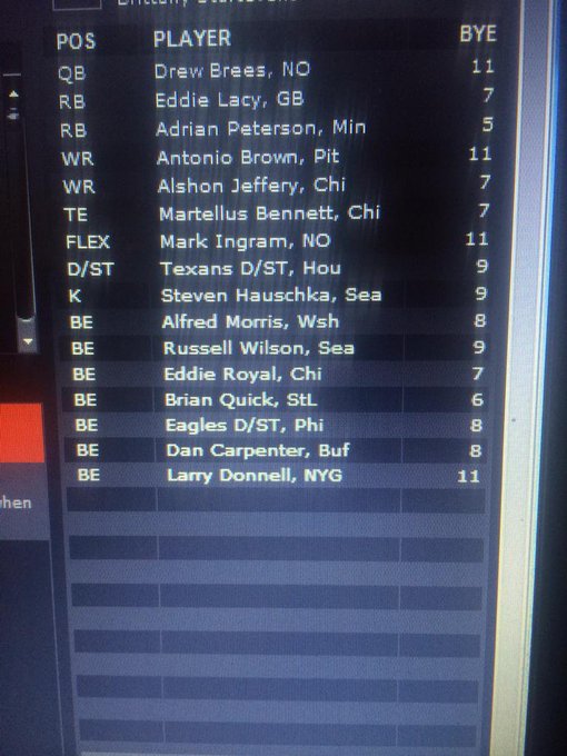 Just drafted my second #FantasyFootball team of the year.... Not to shabby ;) http://t.co/0DJ1jTFBAF<a href="/tag/fantasyfootball"class="tags">#FantasyFootball</a>