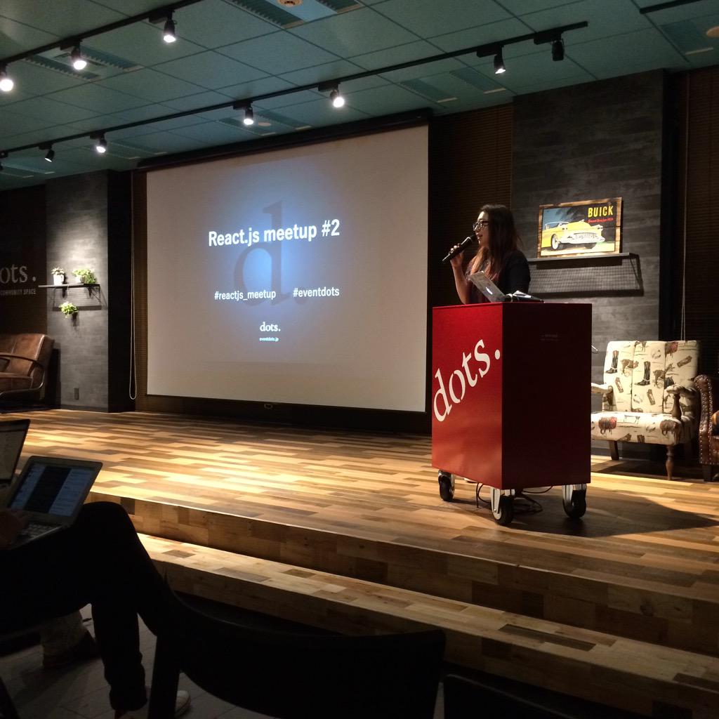 yositosi's tweet image. dotsのイベントスペースに初めて来たぞ。綺麗でいいぞ。有志のイベントなら無料ぽいよ。 #reactjs_meetup