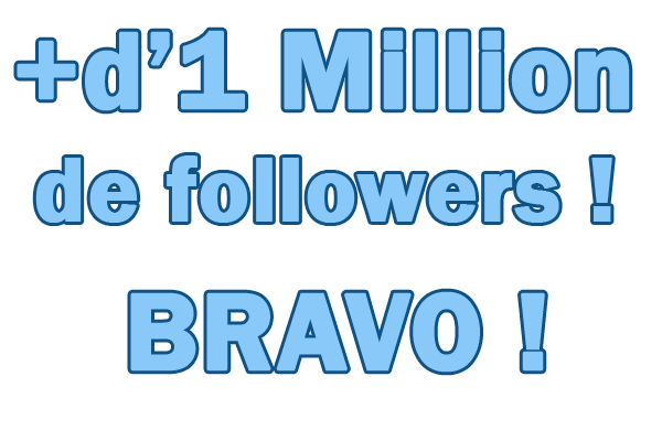 Rankybird's tweet photo. Nous avons le plaisir de vous annoncer que vous avez dépassé la barre des 1000000 de #followers grâce à Rankybird ! http://t.co/esIQN2pH1R