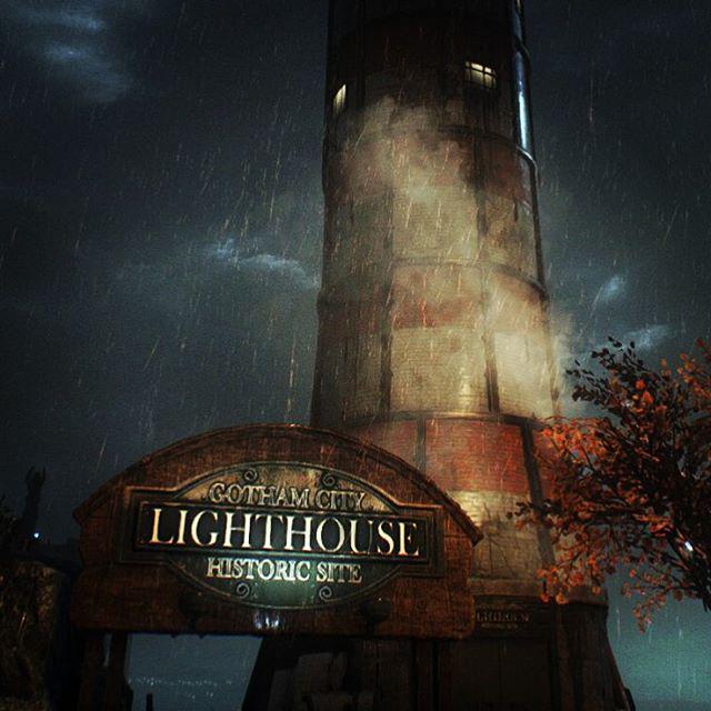 renderography's tweet image. Visiting the lighthouse in Gotham City. #renderography #arkhamknight #gamesareart