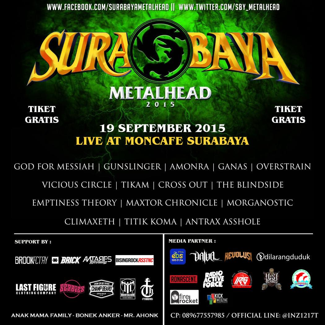 Melalui akun resminya @SBY_METALHEAD merilis pamflet final acara yg akan diadakan 19 September besok di Mon Cafe.