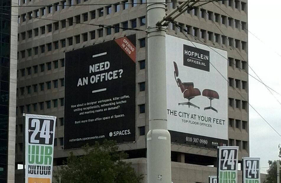 gerben_vandijk's tweet image. Hofplein, Rotterdam. Shelltoren wordt Spaces. Van #vastgoed naar flexgoed.