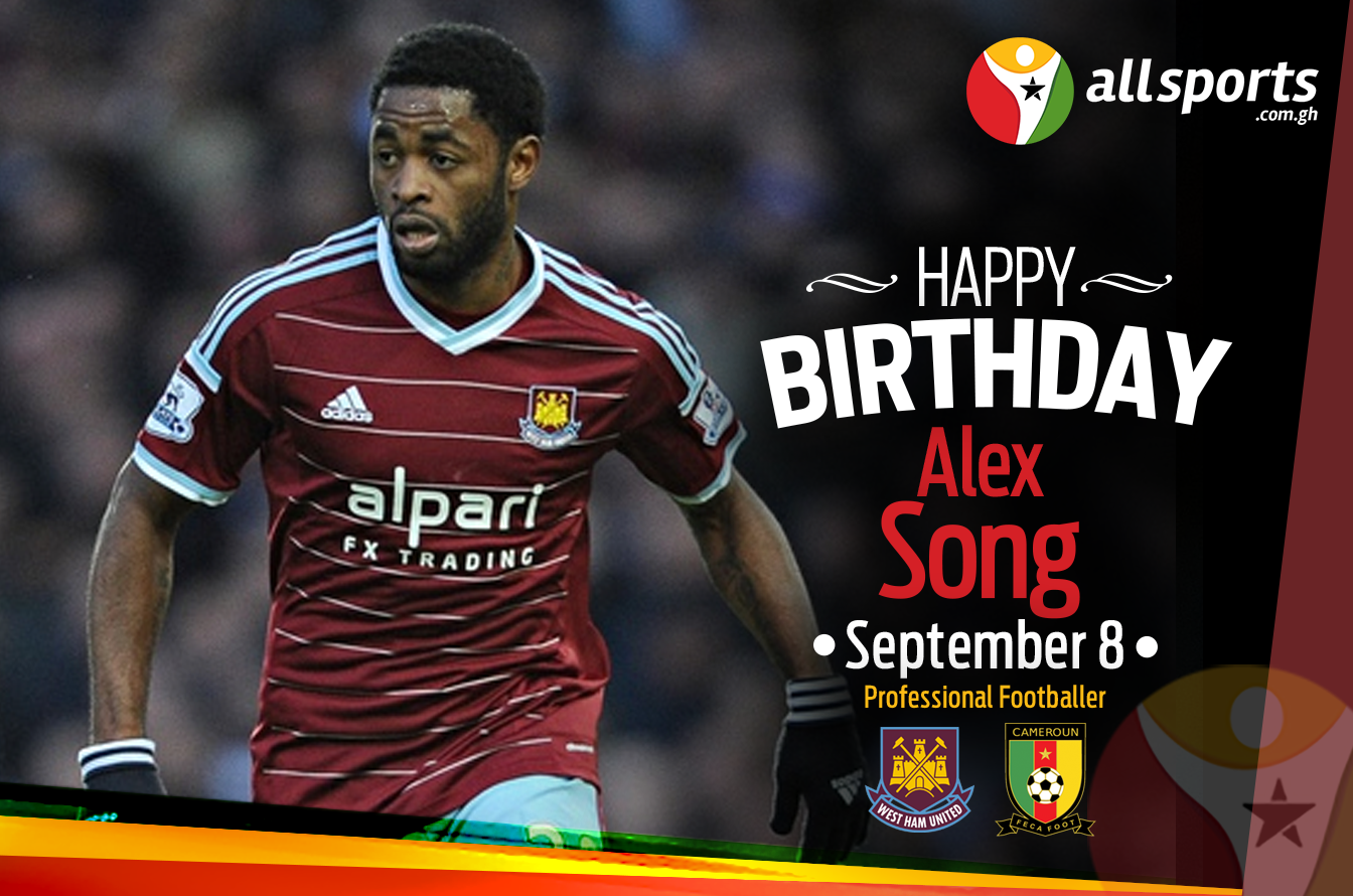 AllSportsGh wishes and midfielder, Alex Song a HAPPY BIRTHDAY as he turns 27 today. 