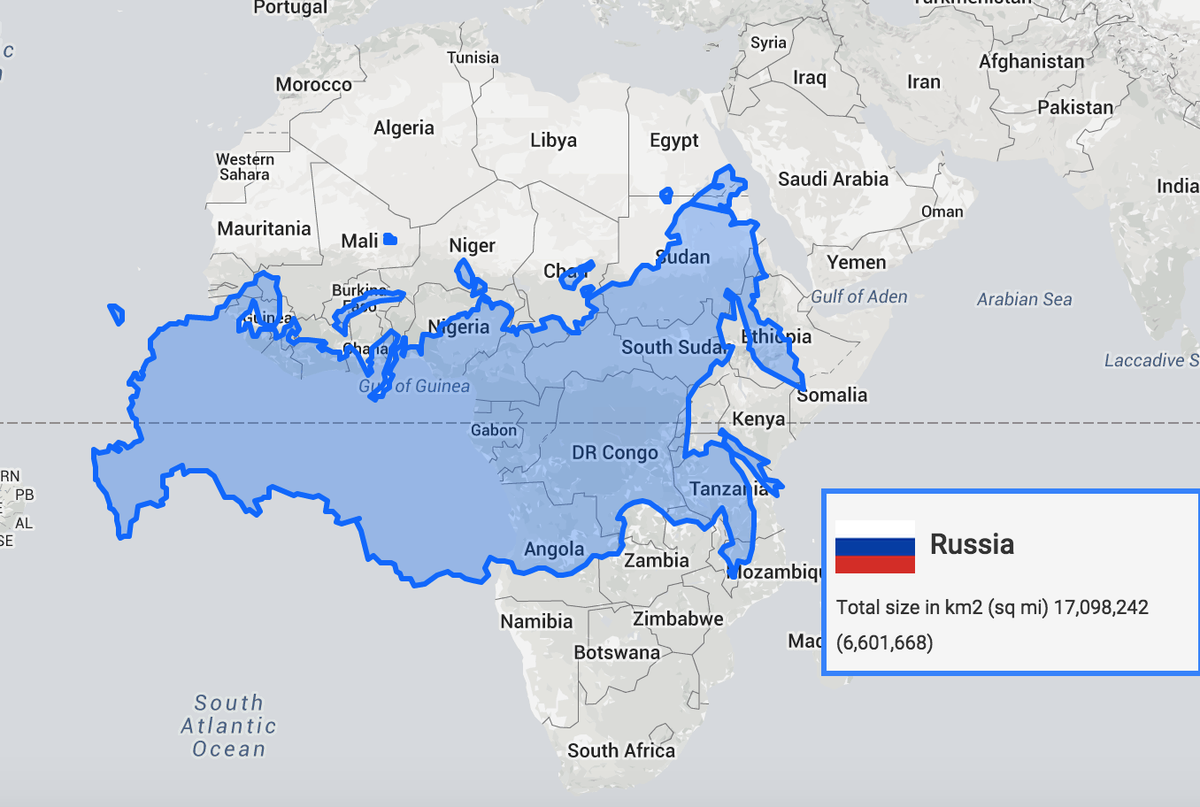 Размер России. Russia Size. +Size Россия. True Size of Russia.