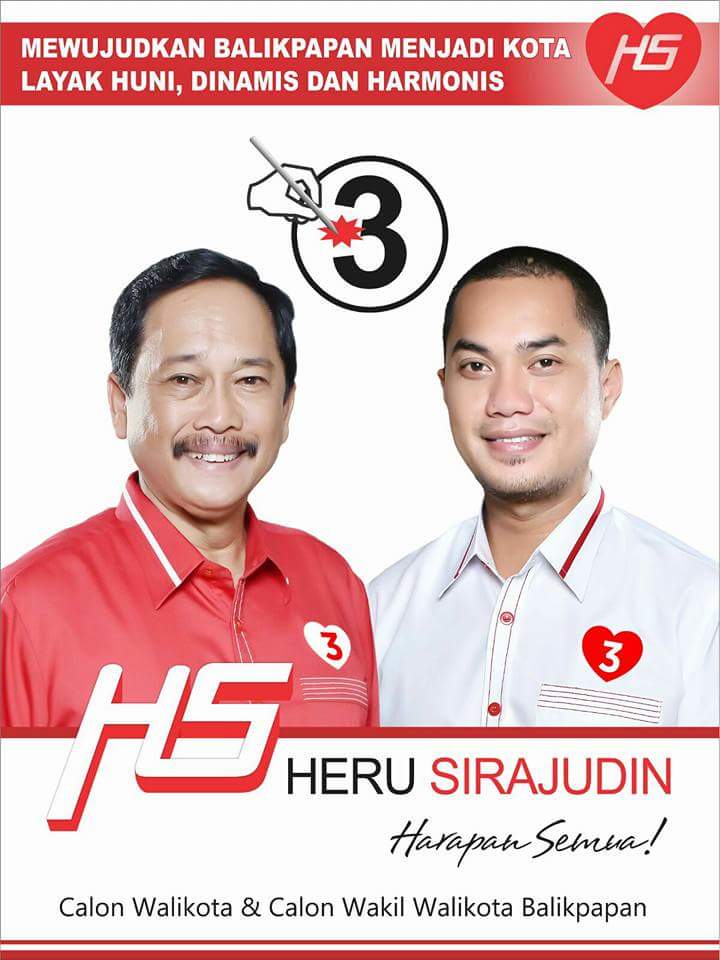 Poster pasangan Heru Bambang - Sirajuddin Mahmud di Pilkada Balikpapan 2015