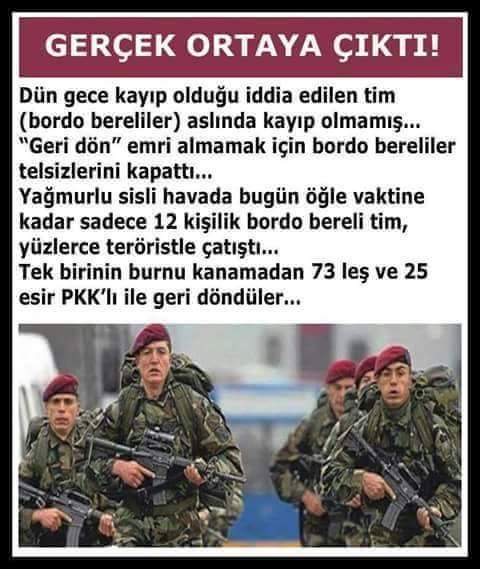 Aslan Yürekli yiğitlerimin telsizleri açık olsaydı 75 leş ile geri dönemezlerdi. Vur Bozkurtum vur tilkiye.