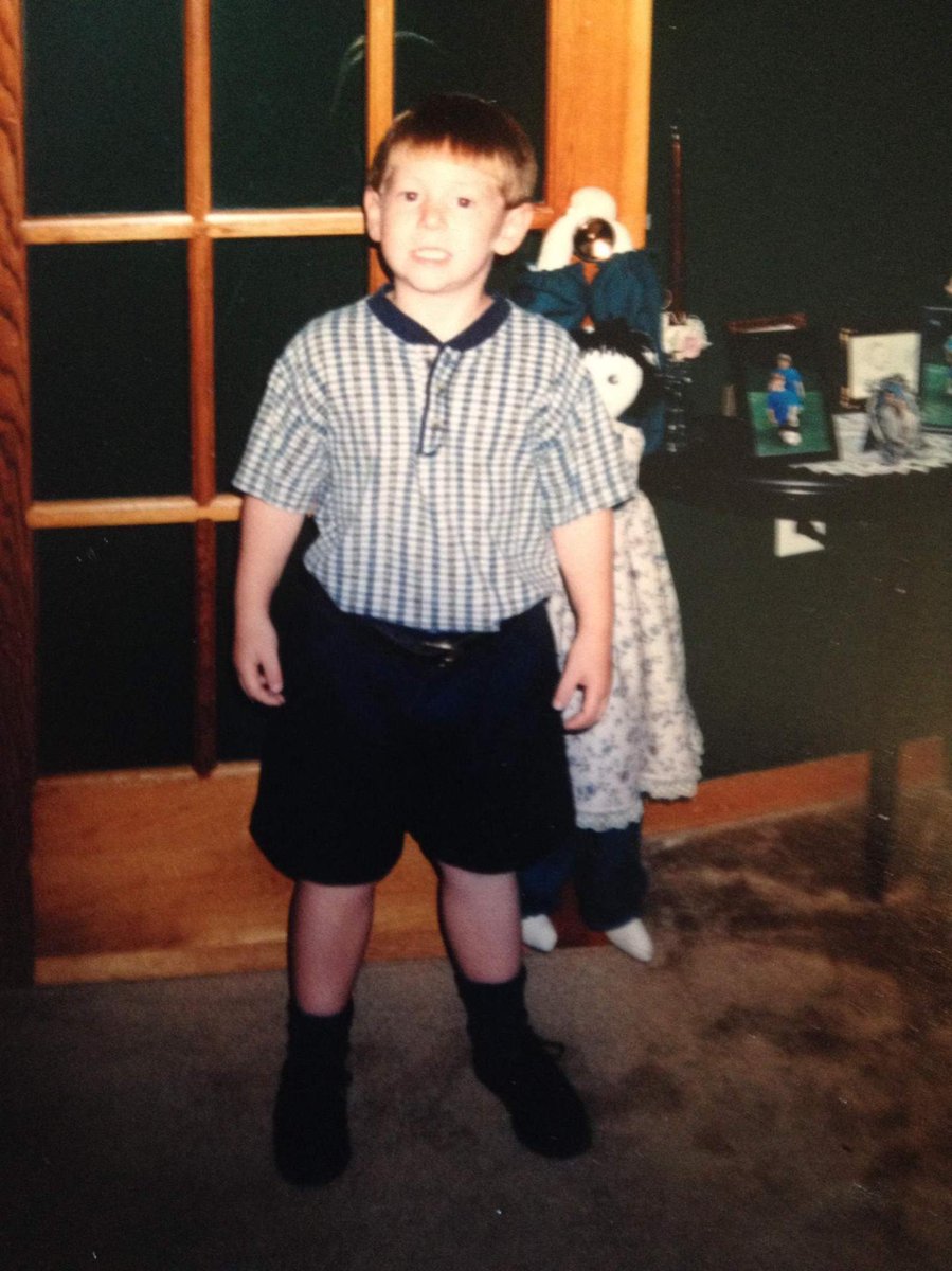 First day of kindergarten, 1997. Dressed exactly like my dad, perhaps by choice. #backtoschoolnb #FairvaleElementary