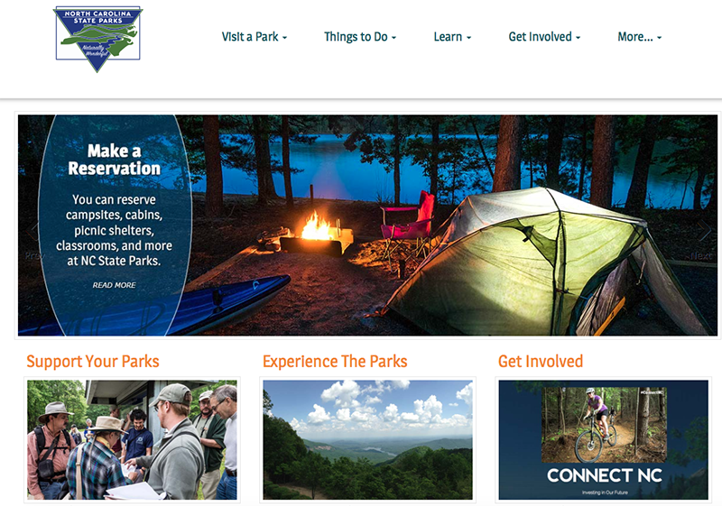 NCparks's tweet photo. New state parks website design is friendlier to mobile phones and tablets: http://t.co/9Mt3rRQPLl http://t.co/hjJStQZ7Nf