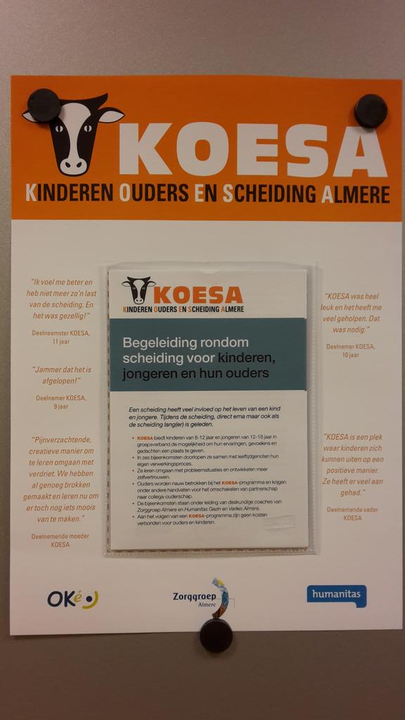 Nieuwe poster KOESA-programma's binnenkort in heel Almere verspreid. #Humanitas #Almere