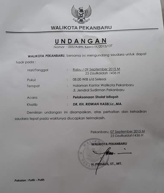 imugstore's tweet image. undangan sholat istisqo dari pak wako | @infoPKU @infoRIAU @GoRiauCom