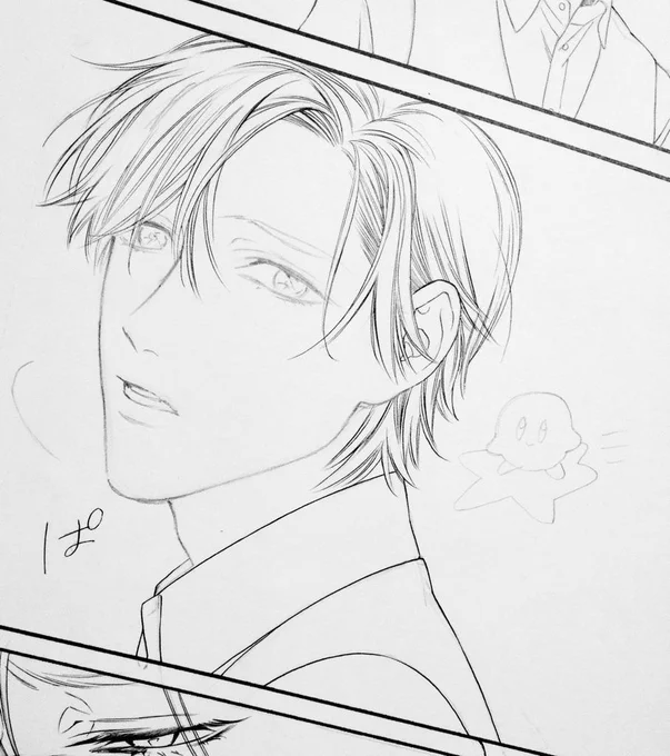 10回以上描き直した藤峰一紫と一発で描いたピンクの悪魔🍭 