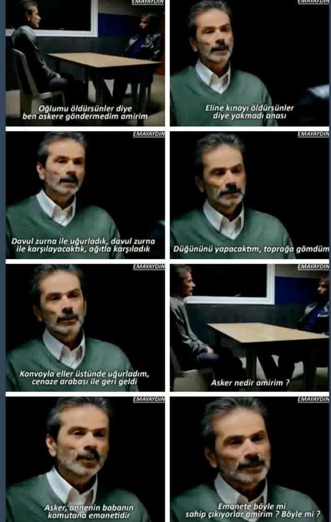 "Oğlumu öldürsünler diye ben askere göndermedim amirim."