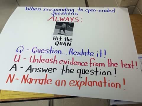 QueensHornets's tweet photo. Thanks Coach B #QueensIntermediate for sharing this #HitTheQuan πΆπ€ strategy for answering #SAR questions on #STAAR http://t.co/rGyaz2K8H5