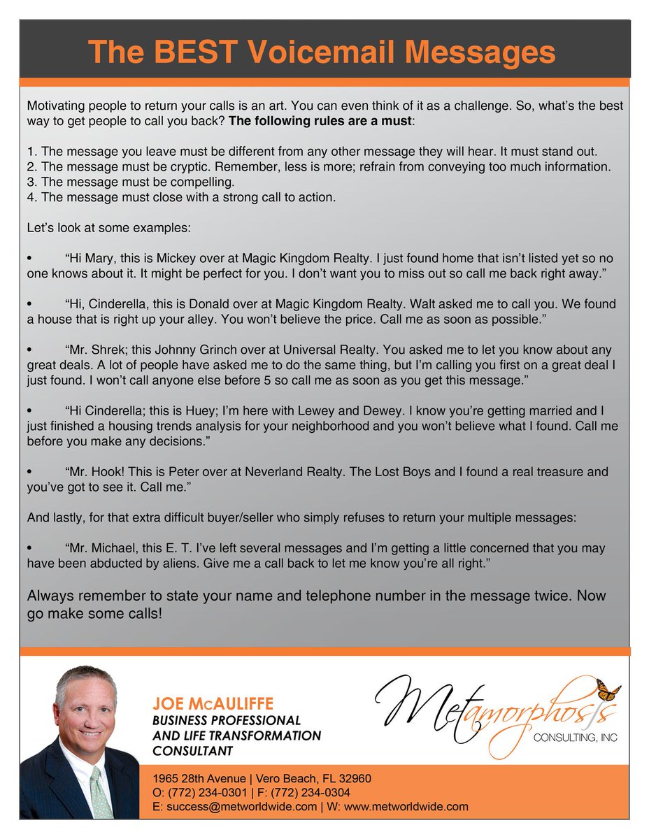 MetWorldWide's tweet image. Struggling to get a call back? These voicemail messages will change that. #metworldwide