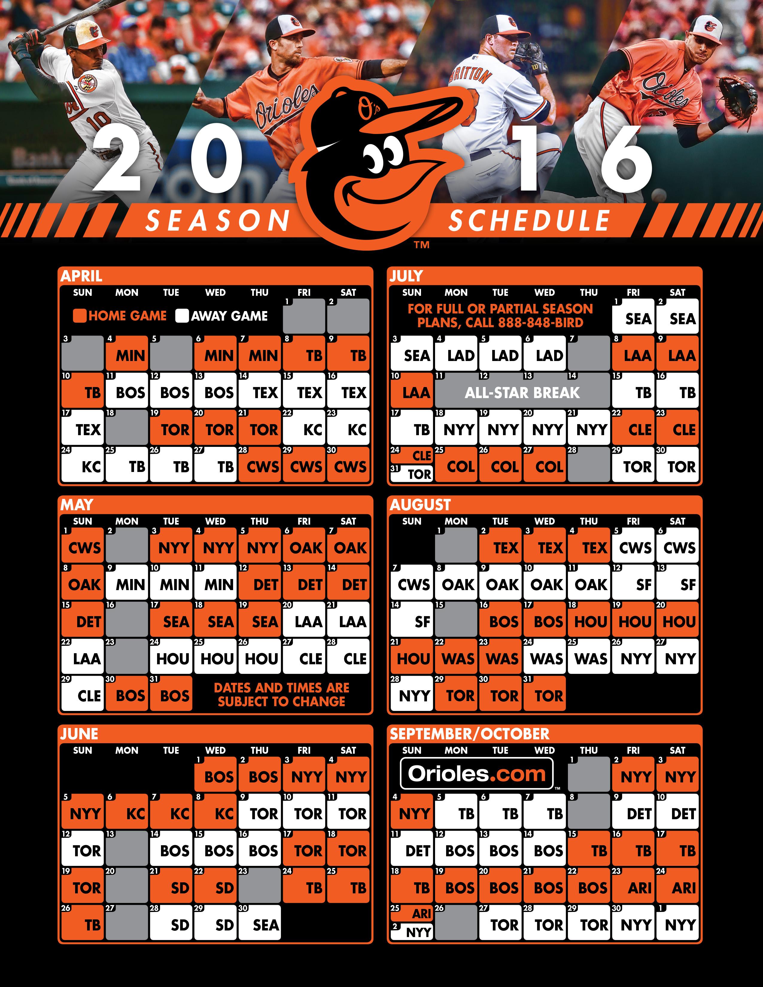 plafond als je kunt het formulier Baltimore Orioles on Twitter: "Orioles announce 2016 schedule: Opening Day  at Oriole Park at Camden Yards on Monday, April 4th vs MIN. #Birdland  http://t.co/UgtwmiJd4Q" / Twitter
