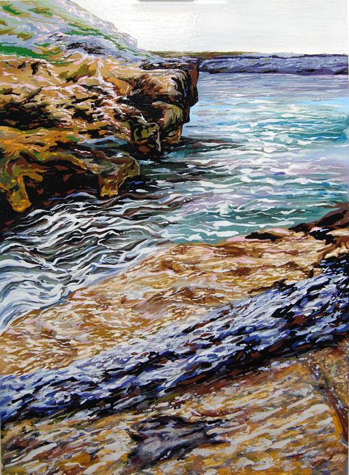 rafkleinart's tweet photo. A beautiful spot in #puglia #Italy Porto Badisco #painting. See it @GXgallery #immortals exhibition until 19 Sept http://t.co/OYT5DfZ1bp