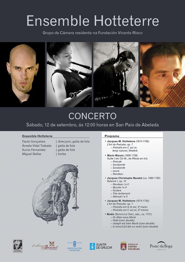 ENSEMBLE HOTTETERRE
Venres 11/9 ás 20:00 na Torre Lombarda (Allariz) e sábado 12/9 ás 12:00 en San Paio da Abeleda