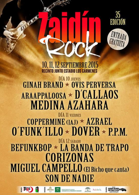 #Rock #Zaidín: con <a href="/ofunkilloband/">ofunkillo oficial</a> <a href="/MedinaAzahara_/">Medina Azahara Ofic.</a> <a href="/Dover_oficial/">Dover</a> <a href="/OVISPERVERSA/">OVIS PERVERSA</a> <a href="/GinahBrand/">Ginah Brand</a> 
ow.ly/RWFfp