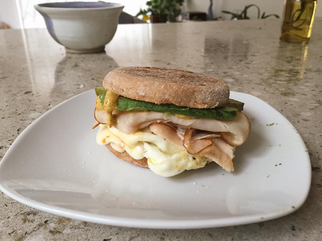 dianafakhoury's tweet image. Breakfast at 11:45 am #hadtosleepin #babymama #fourmonthsleepregression