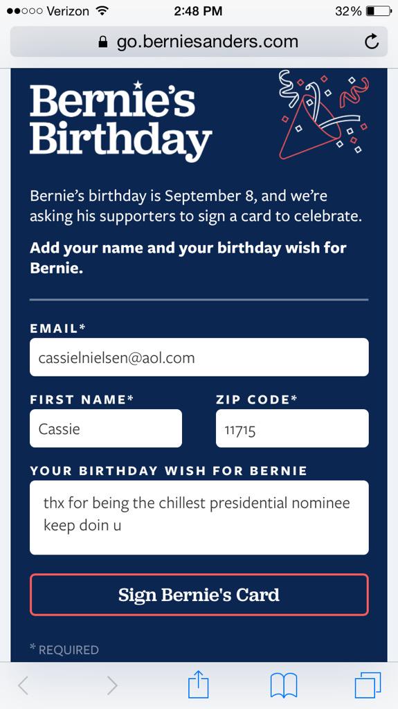 HAPPY BIRTHDAY TO MY LOVE BERNIE SANDERS 