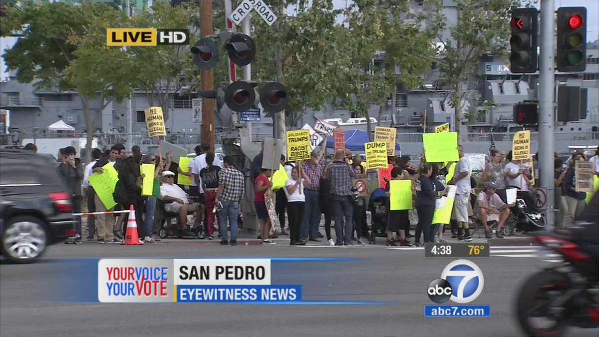 The so called 'big protest' against Trump in San Pedro