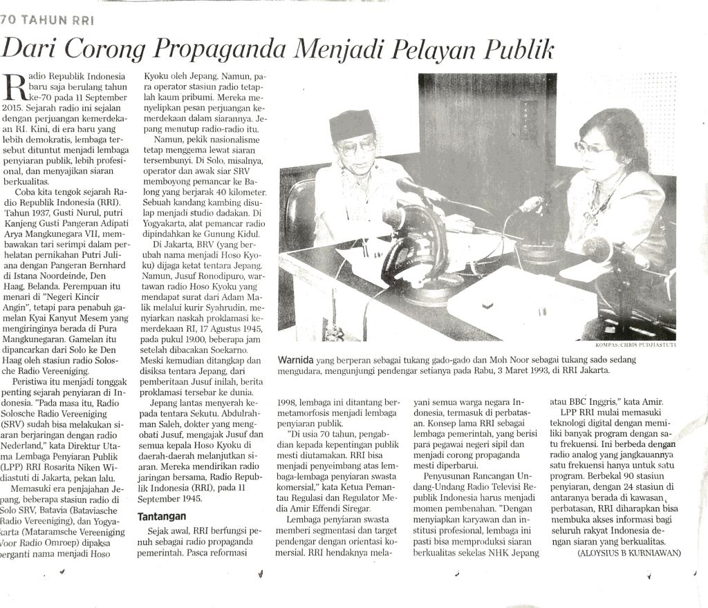 70 Tahun RRI: Sejarah dan Peran RRI dalam Perjuangan Merebut Kemerdekaan Indonesia indikreasi.tv/2015/09/16/70-…