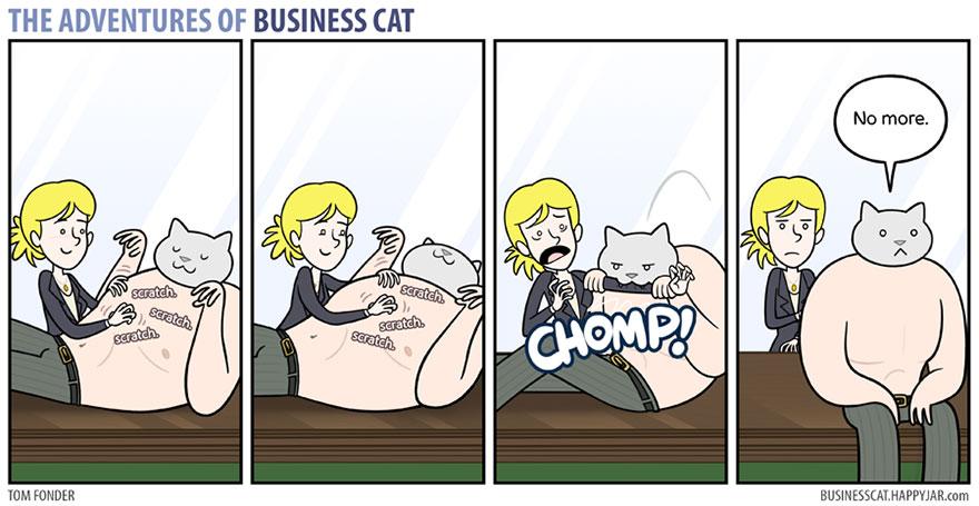 ThinkPet's tweet photo. Mr. Lily our office cat bit me yesterday! "no more" -.-' @bcatcomic #businesscat #cats http://t.co/dguJ885qfO
